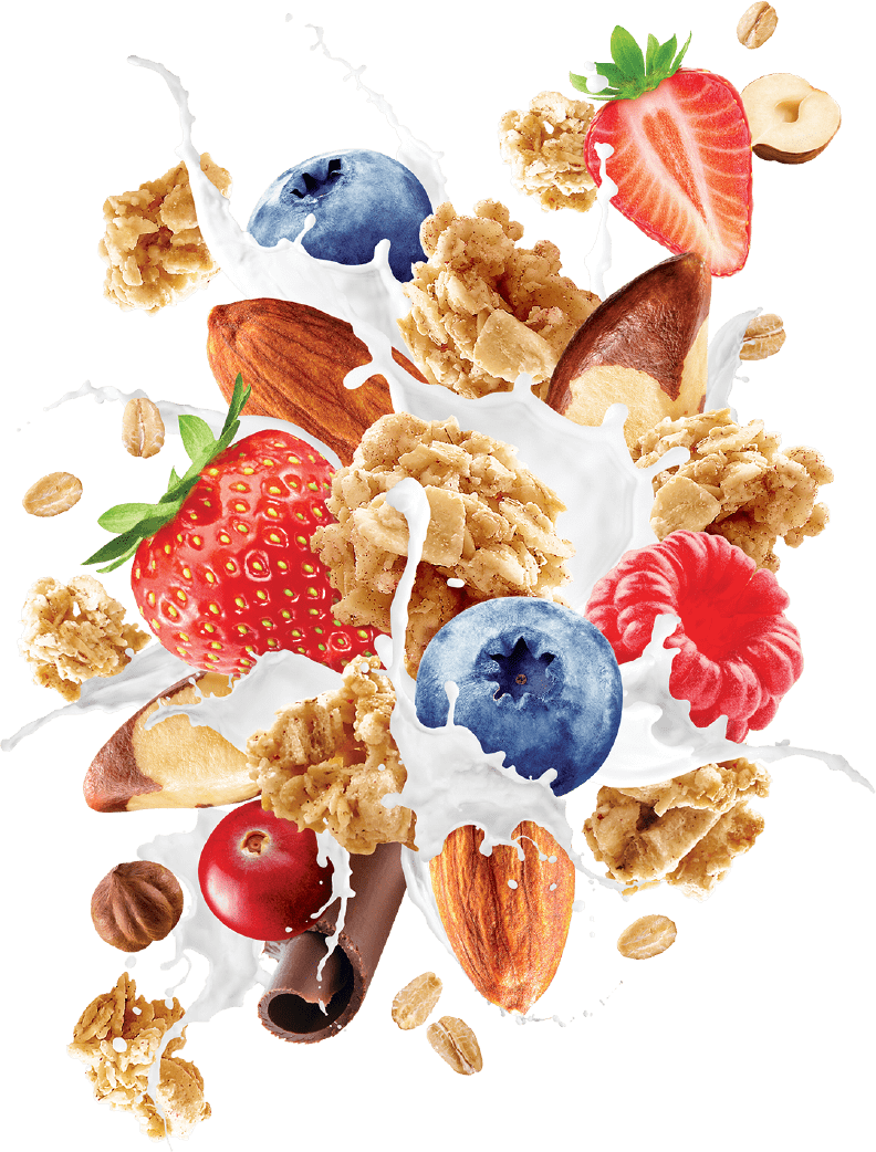 Fresh Cereal Fruit Splash PNG Image