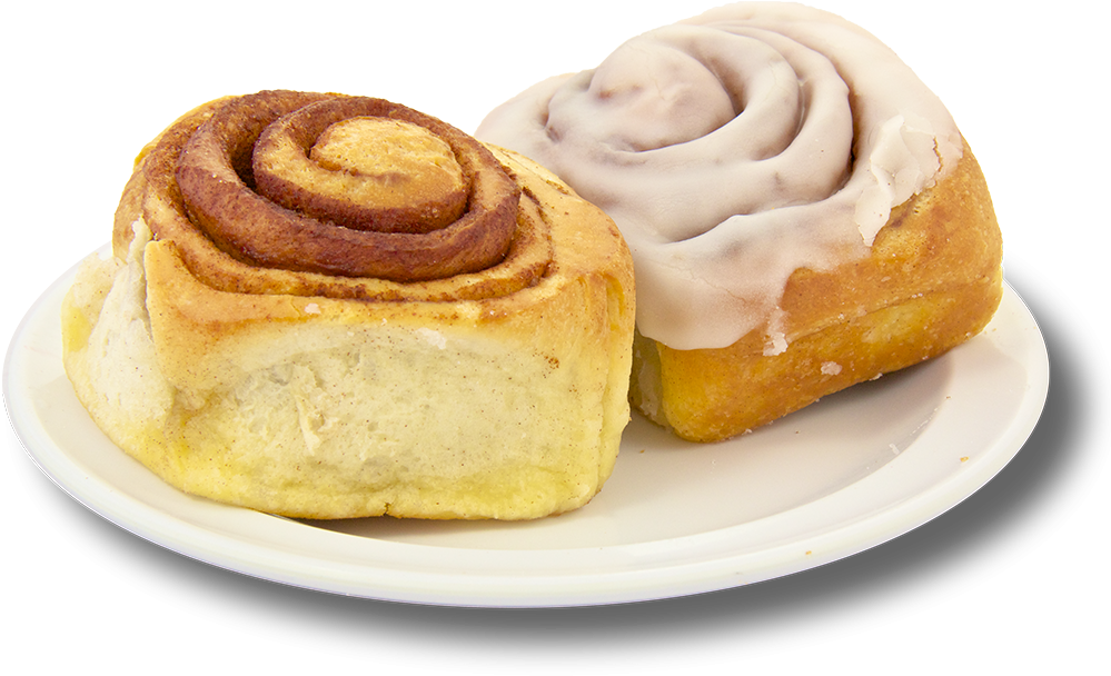 Fresh Cinnamon Rollson Plate PNG Image