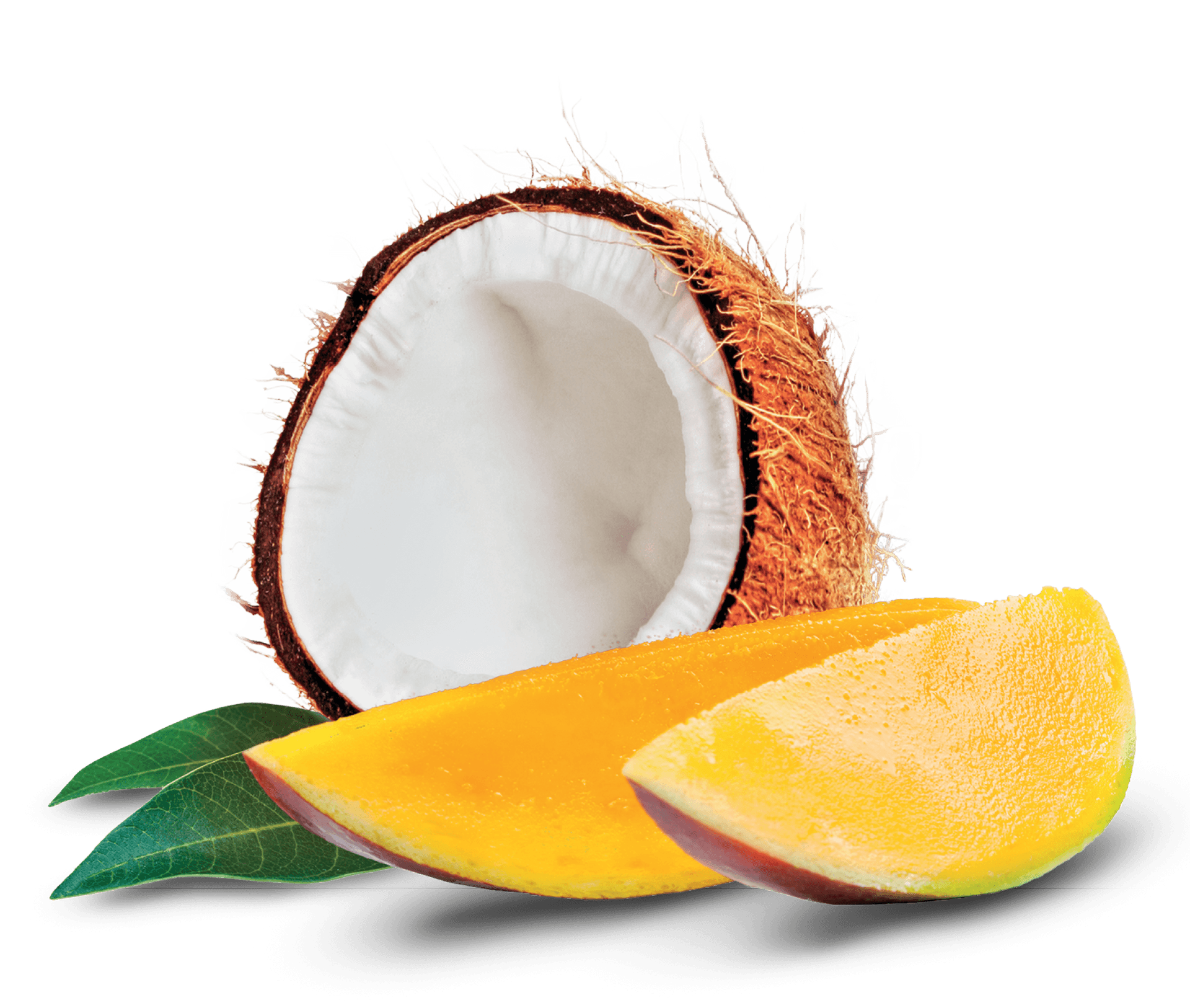 Fresh Coconutand Mango Slice PNG Image