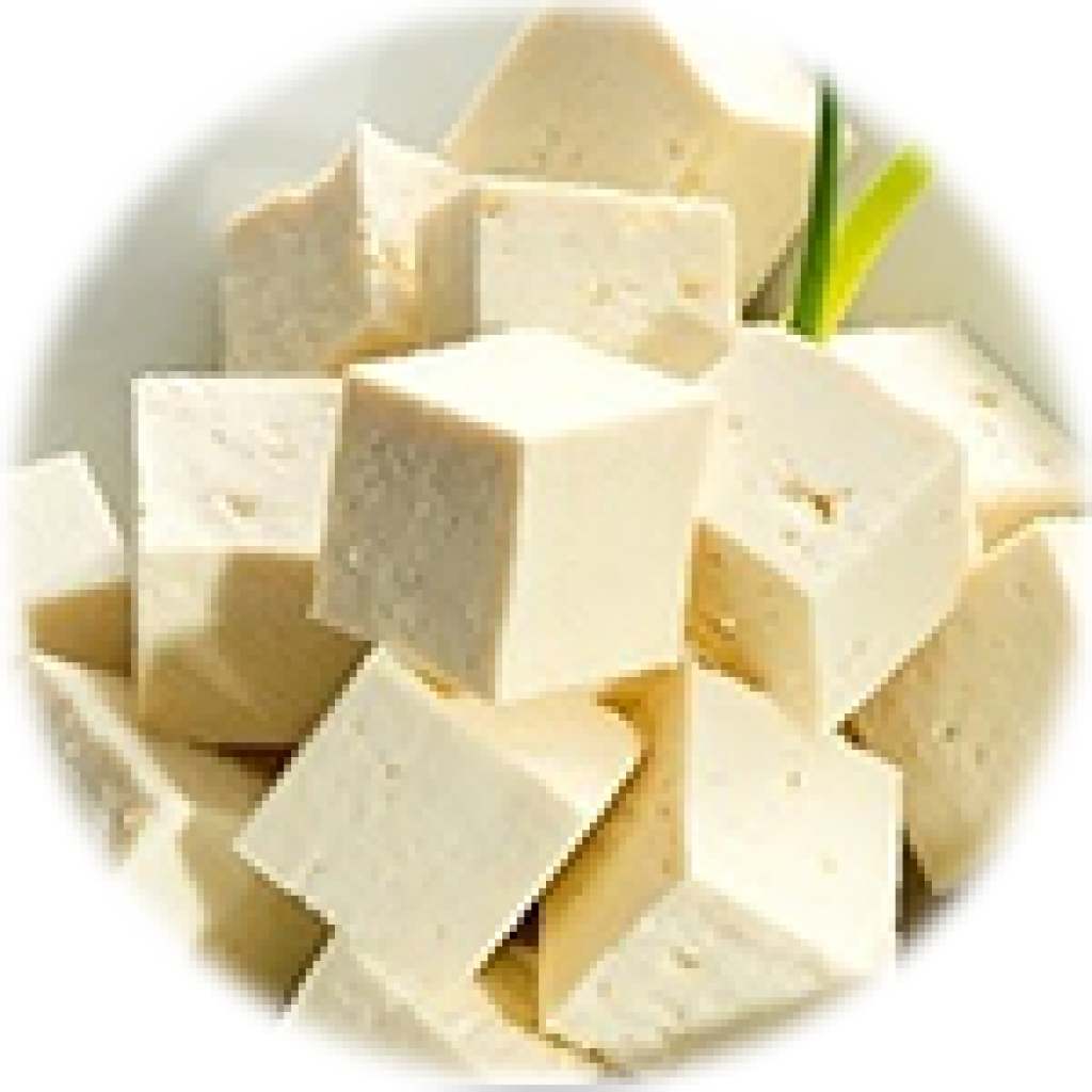 Fresh Cubed Tofu Plate PNG Image