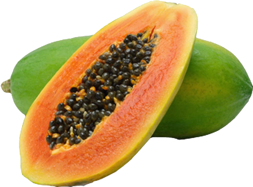 Fresh Cut Papaya Fruit PNG Image