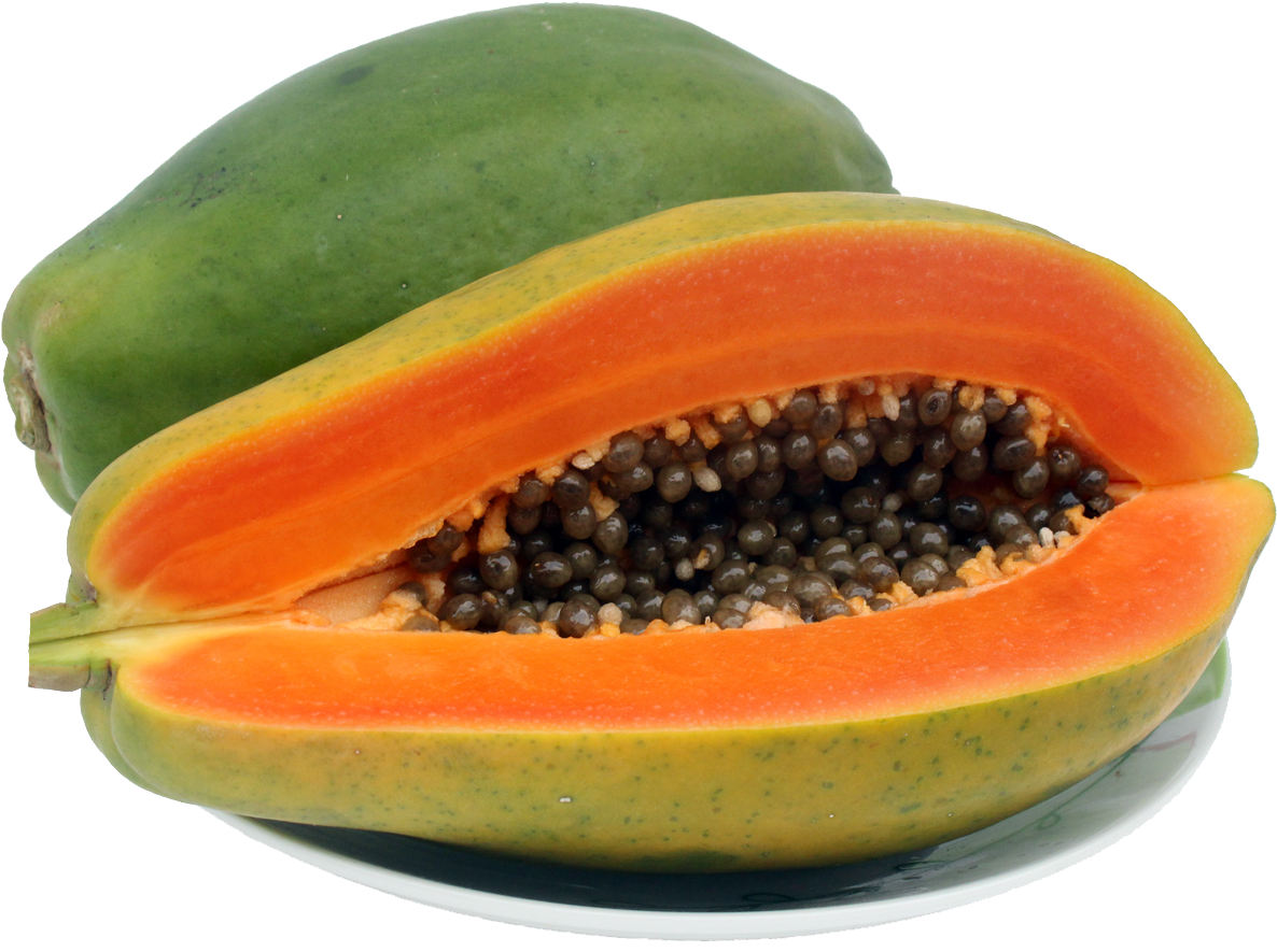 Fresh Cut Papaya Fruit PNG Image