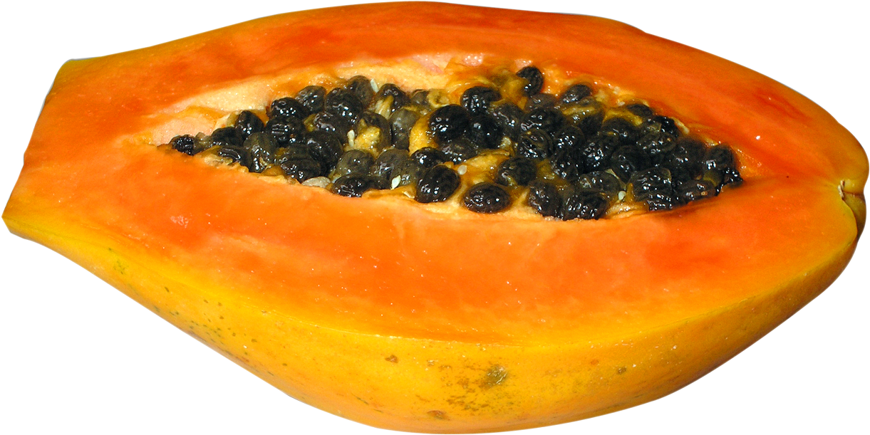 Fresh Cut Papayawith Seeds.png PNG Image