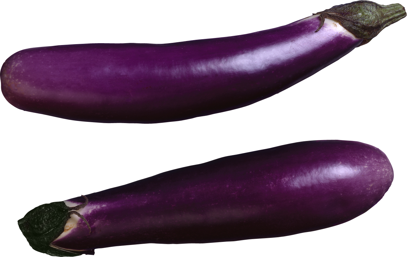 Fresh Eggplants Isolated PNG Image