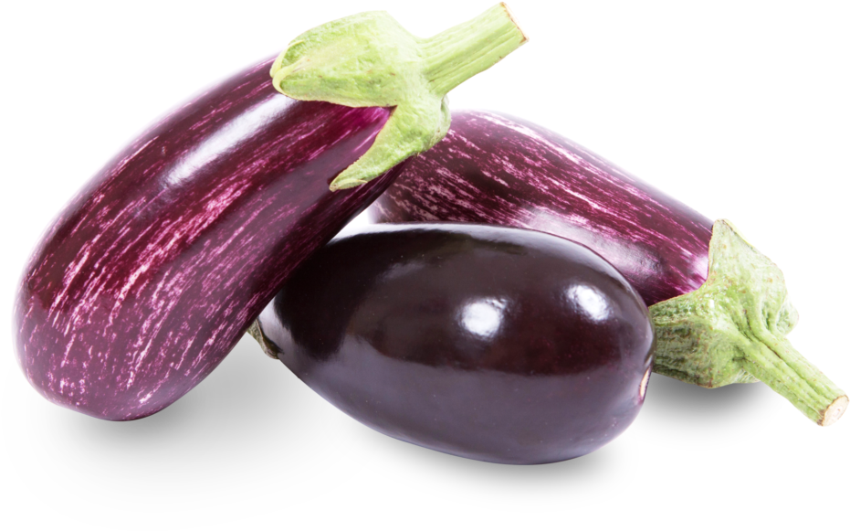 Fresh Eggplants Varieties PNG Image