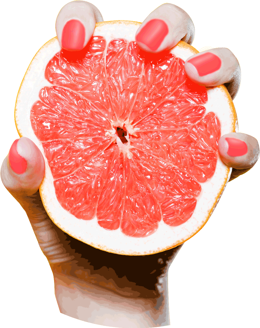 Fresh Grapefruit Heldin Hand PNG Image