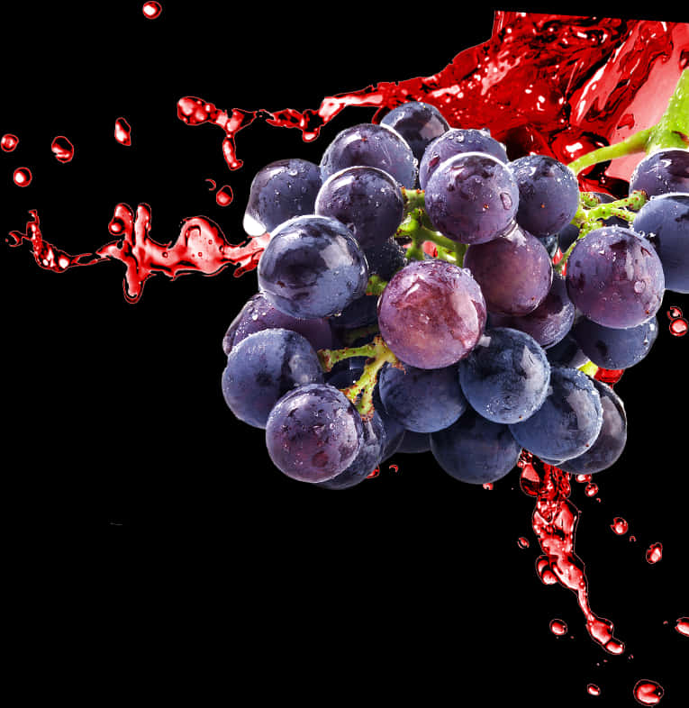 Fresh Grapes Juice Splash PNG Image