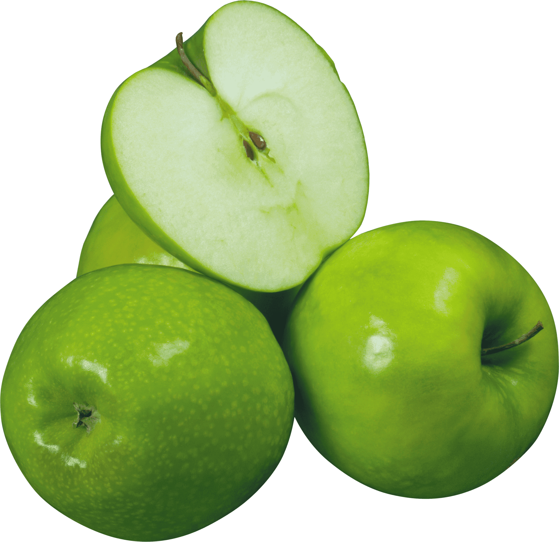 Fresh Green Apples Sliced PNG Image