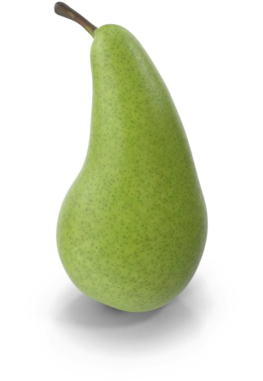 Fresh Green Pear Standing PNG Image