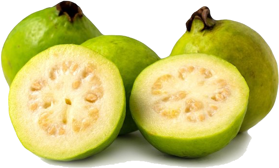 Fresh Guava Fruit Cutand Whole PNG Image