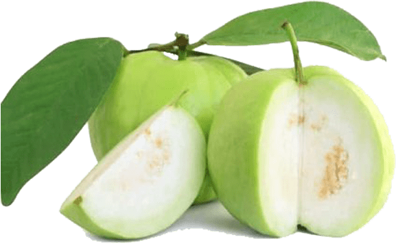 Fresh Guava Fruit Cutand Whole PNG Image