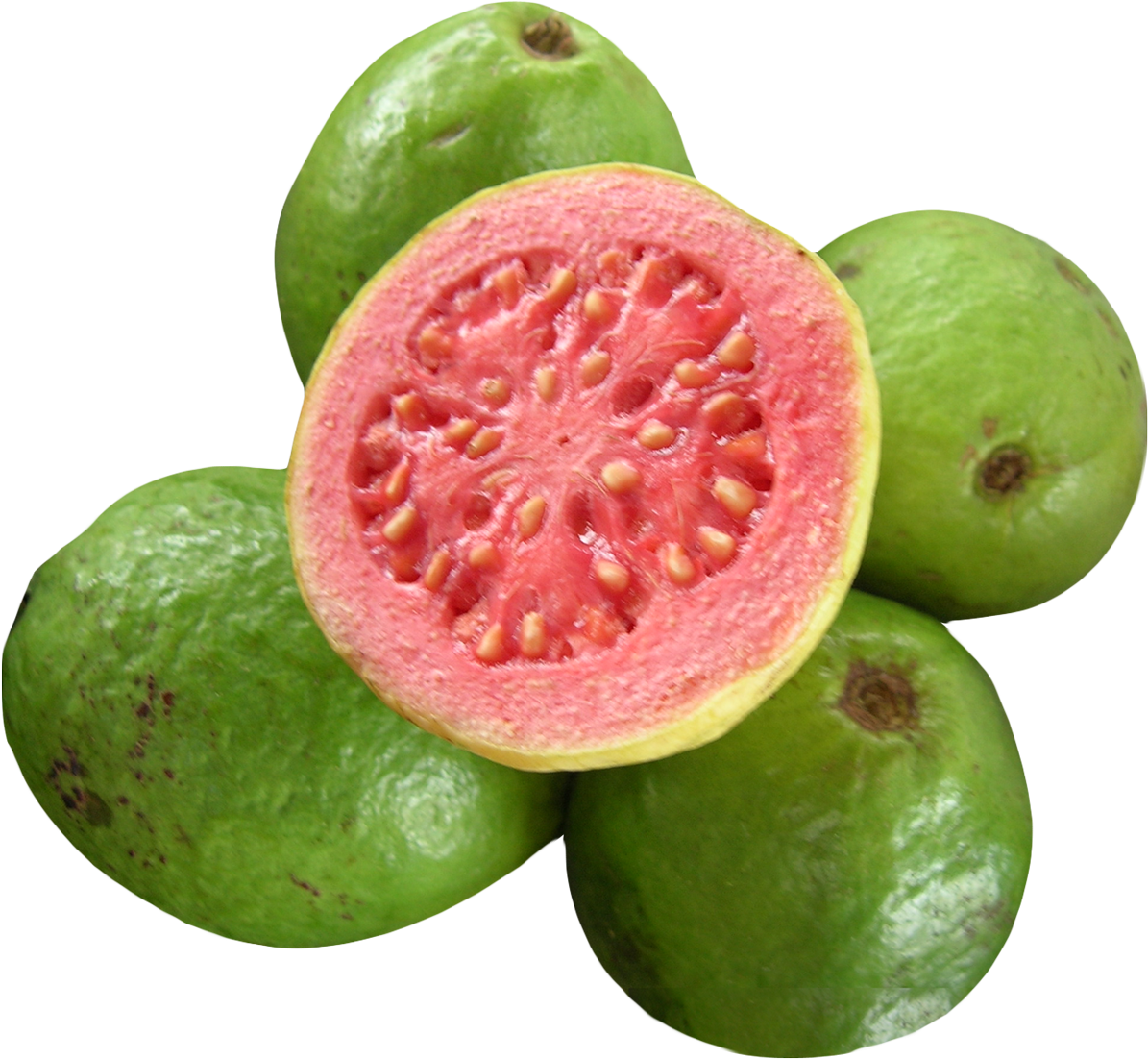 Fresh Guava Fruit Half Cut PNG Image