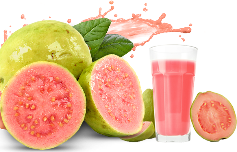 Fresh Guavaand Juice Splash PNG Image