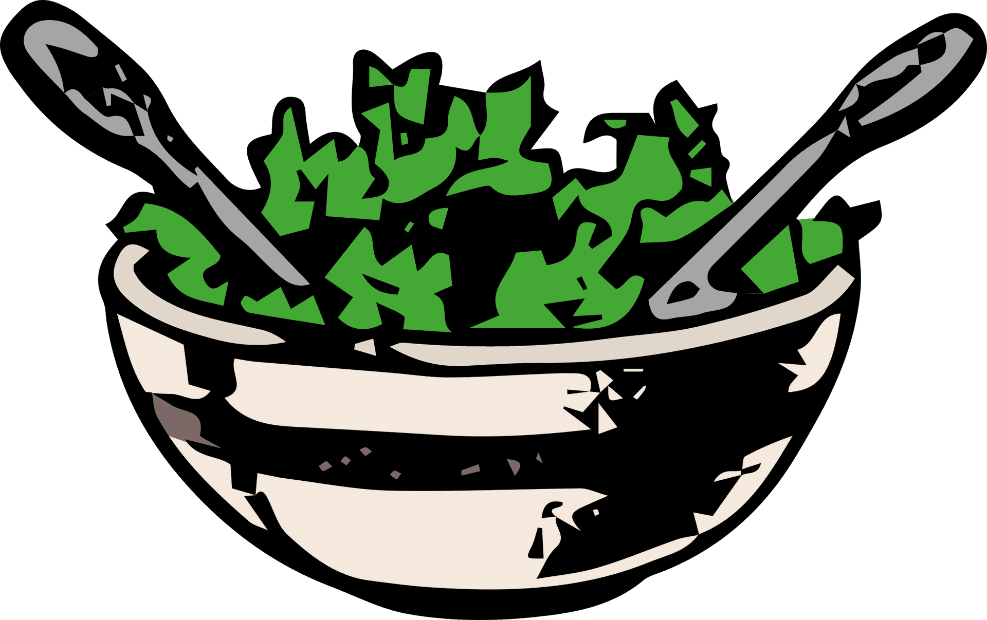 Fresh Lettuce Salad Bowl Illustration PNG Image