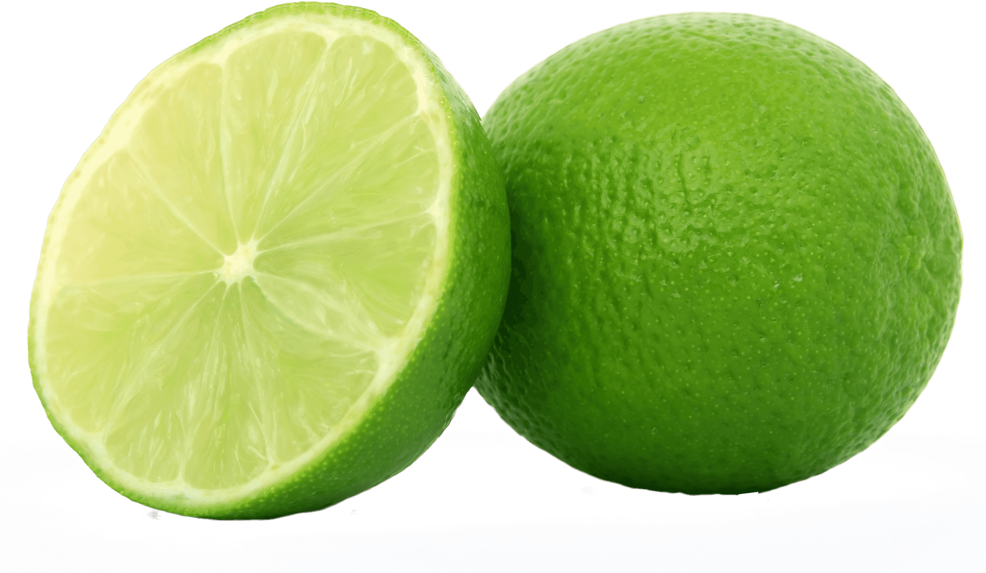 Fresh Lime Sliceand Whole PNG Image