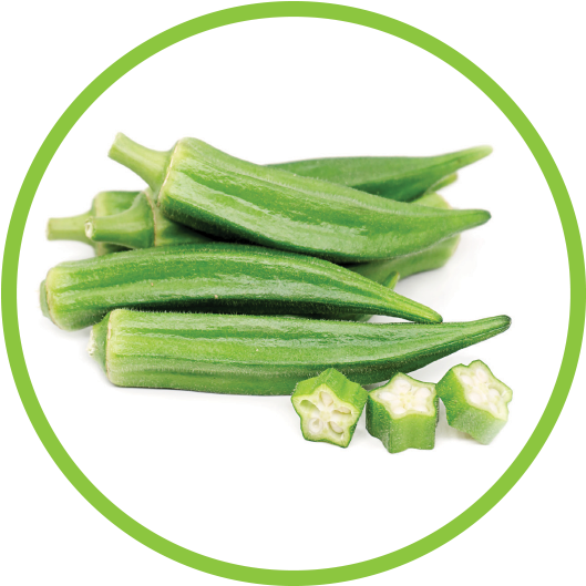 Fresh Okra Podsand Slices PNG Image