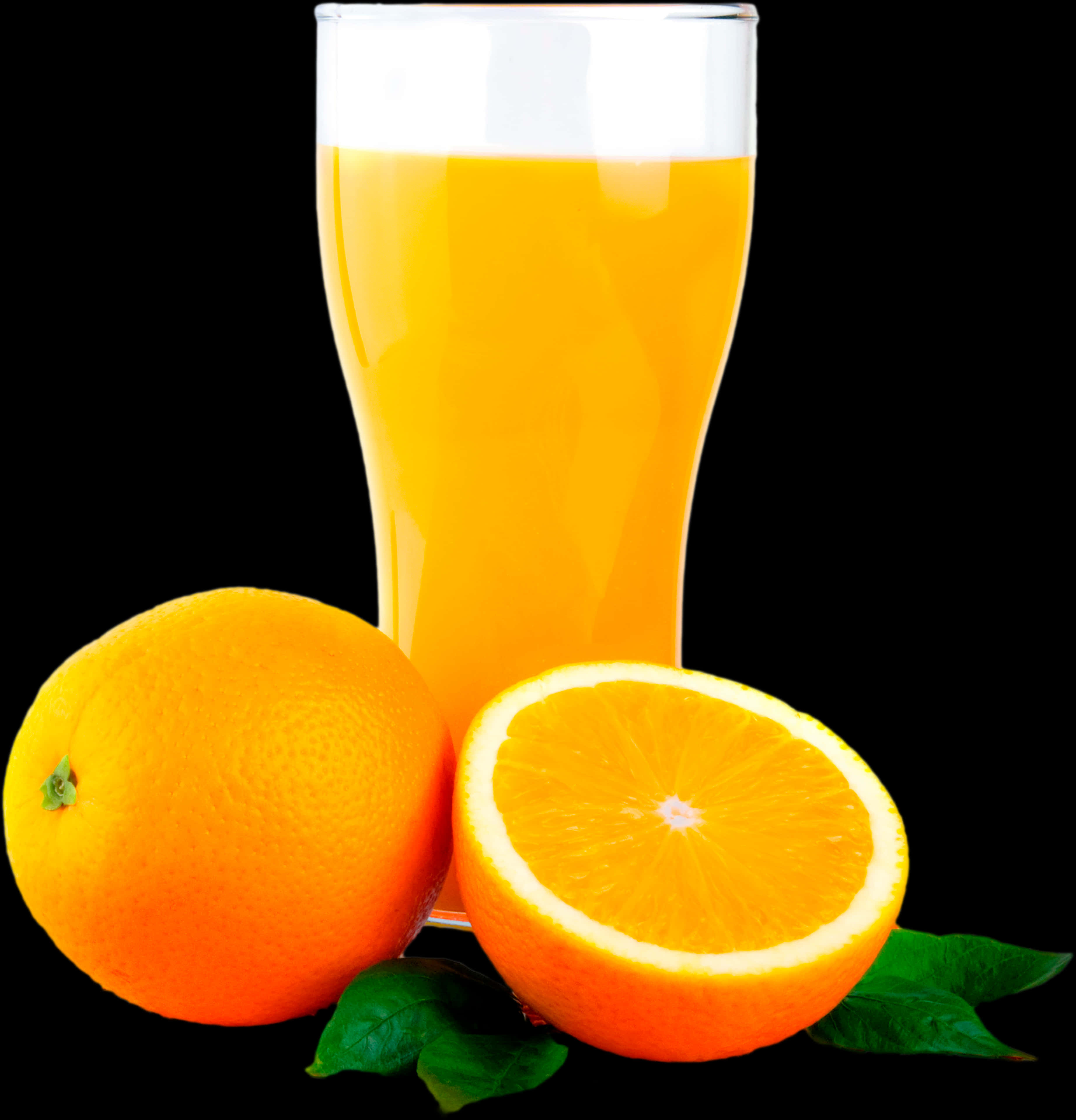 Fresh Orange Juice Glass With Oranges PNG Image