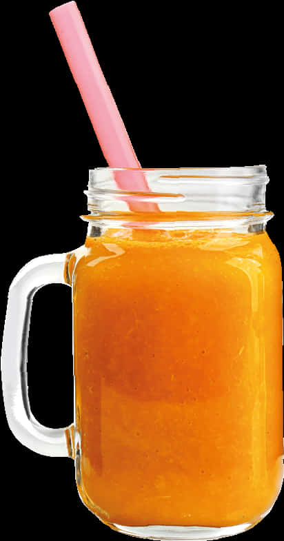 Fresh Orange Juice Mason Jar PNG Image