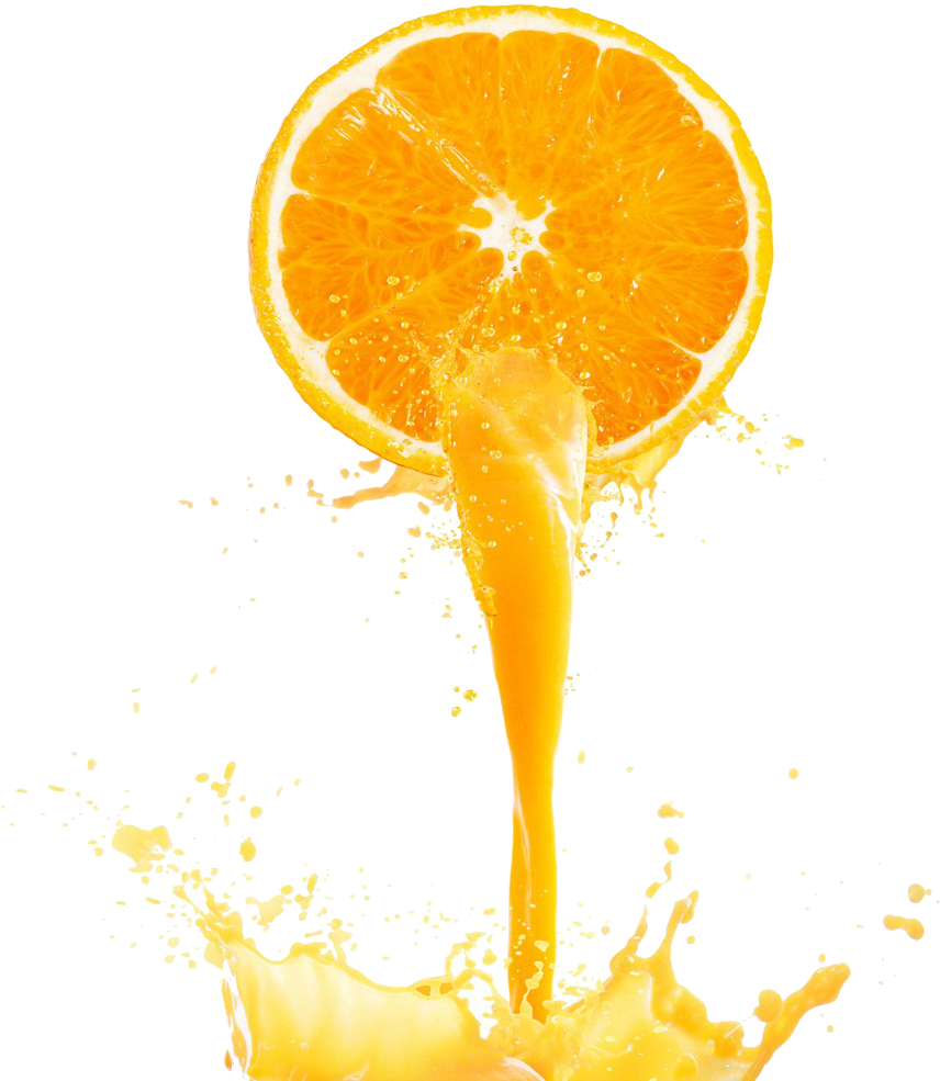 Fresh Orange Juice Splash PNG Image