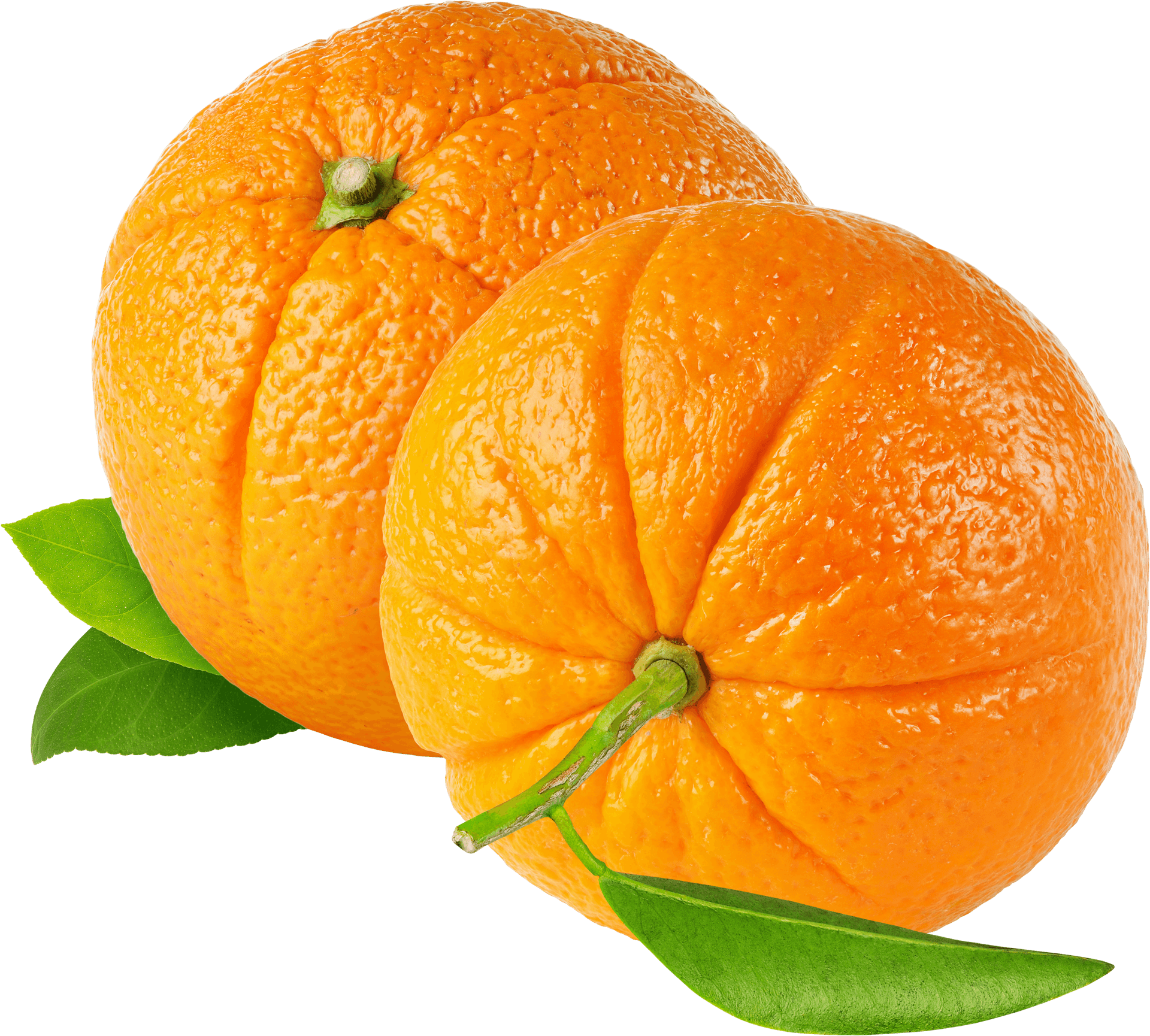 Fresh Orangeswith Leaves PNG Image