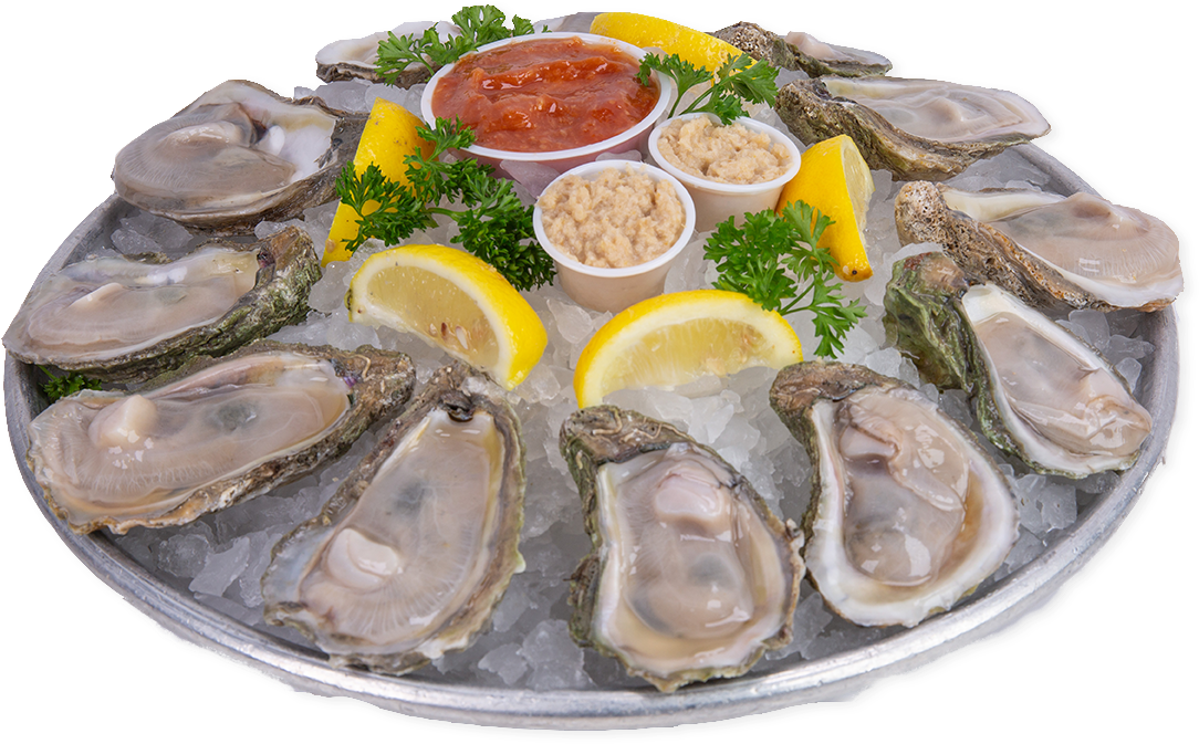 Fresh Oysterson Icewith Condiments PNG Image