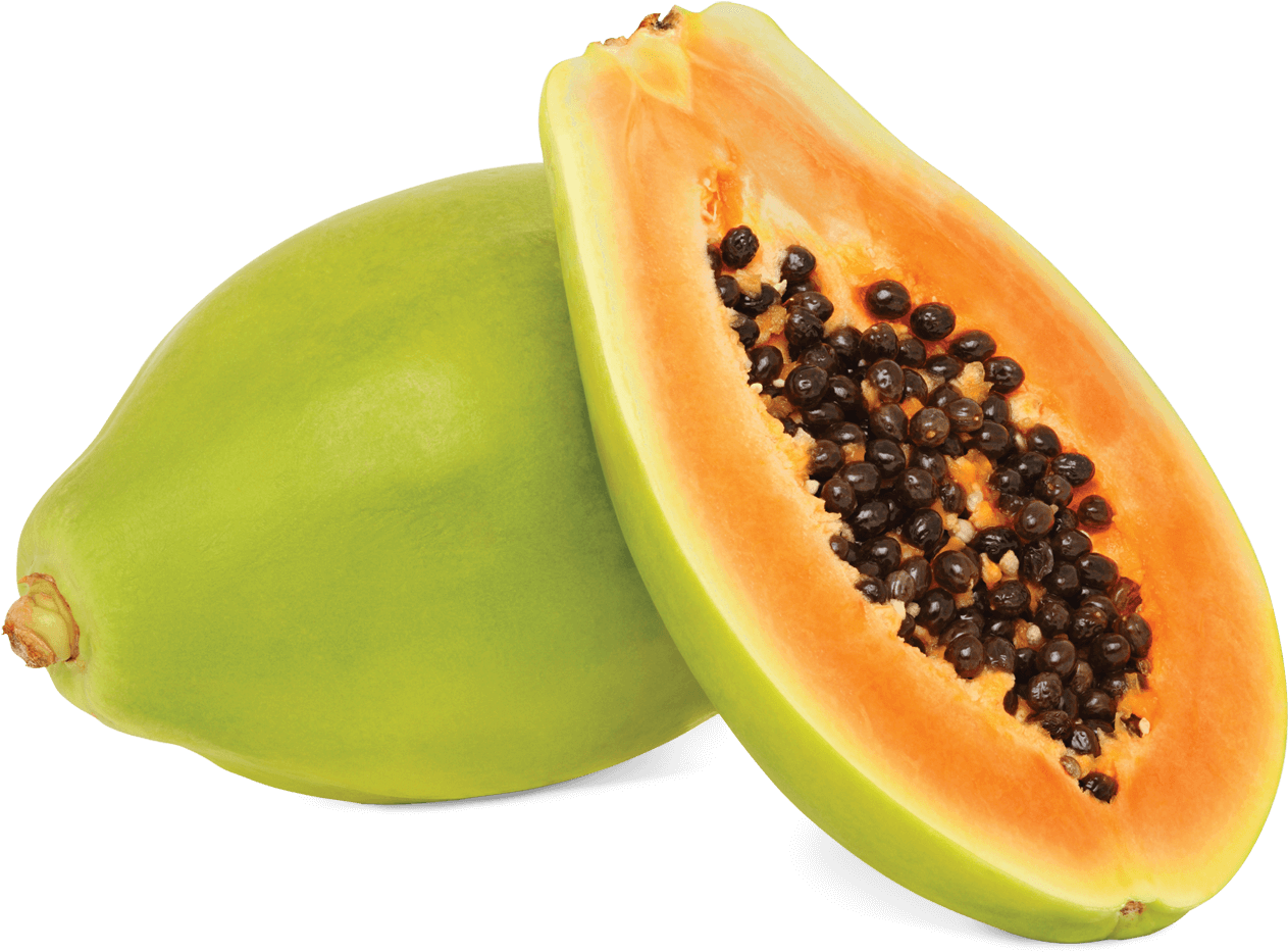 Fresh Papayaand Half Cutwith Seeds PNG Image