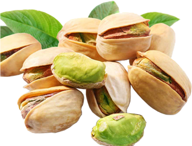 Fresh Pistachios With Leaves.png PNG Image