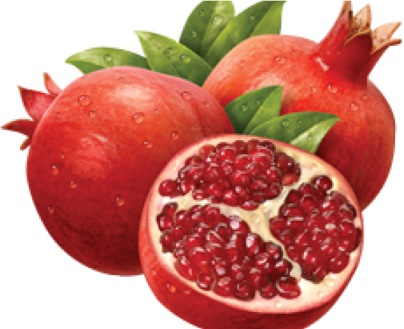 Fresh Pomegranateand Half Cut With Seeds PNG Image