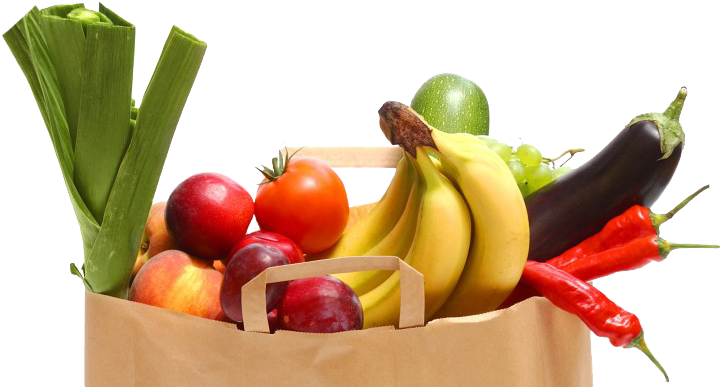 Fresh Produce Grocery Bag PNG Image