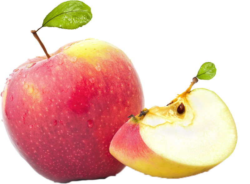 Fresh Red Appleand Slice.png PNG Image