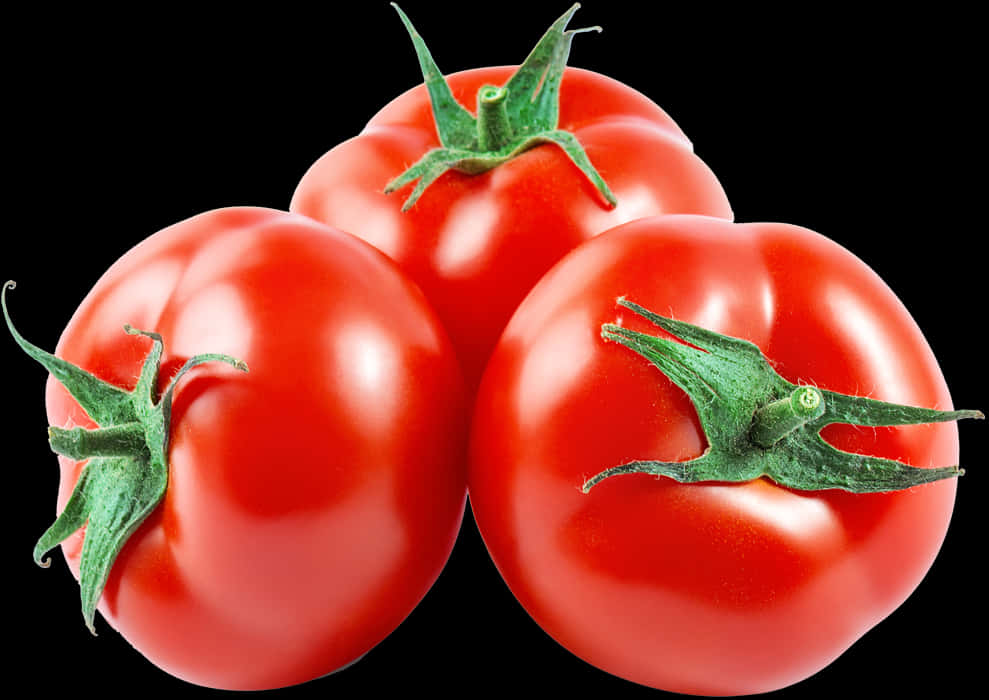 Fresh Red Tomatoes Black Background PNG Image