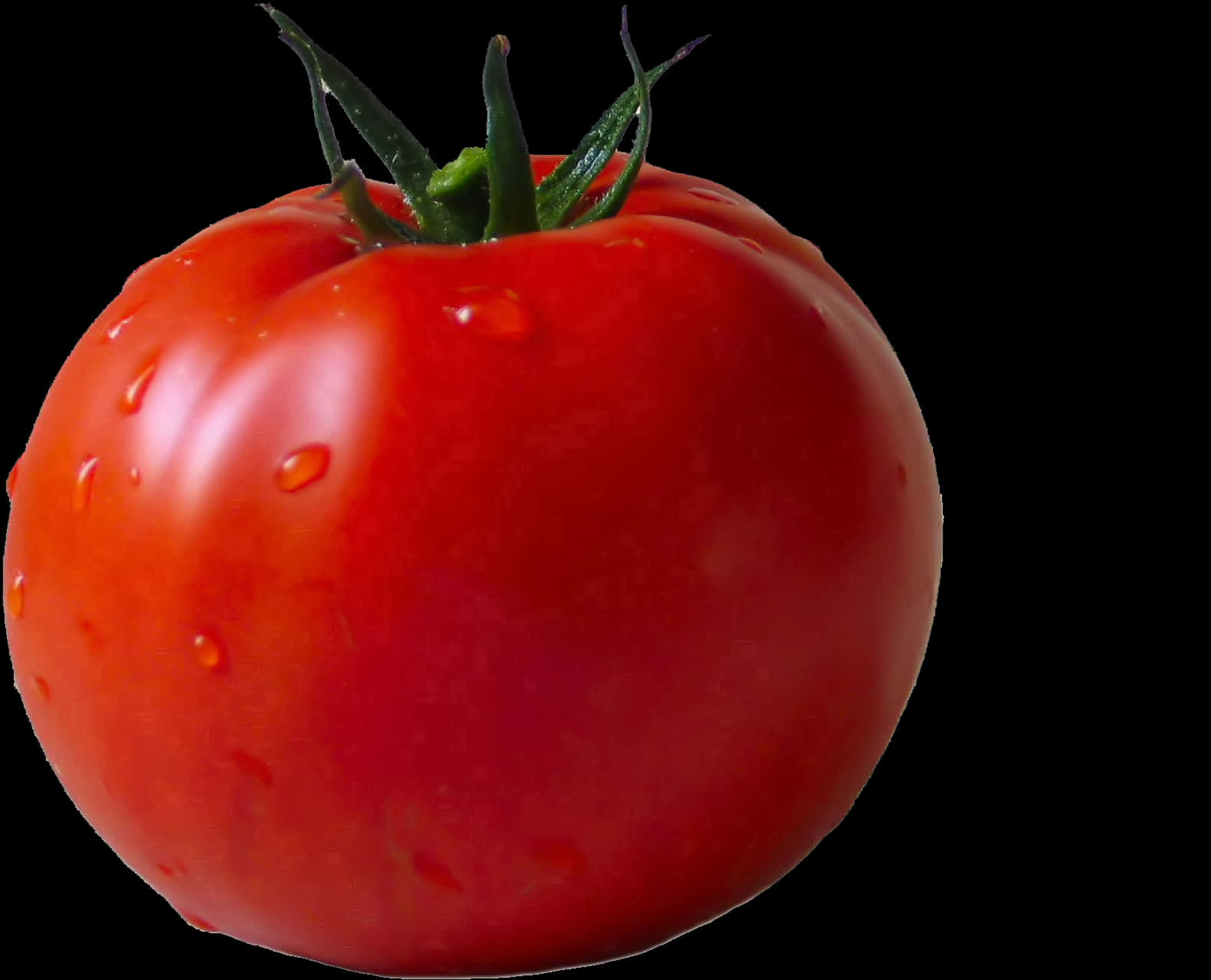 Fresh Red Tomatowith Water Droplets PNG Image