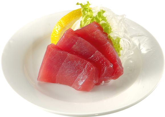 Fresh Sashimi Tuna Slices PNG Image