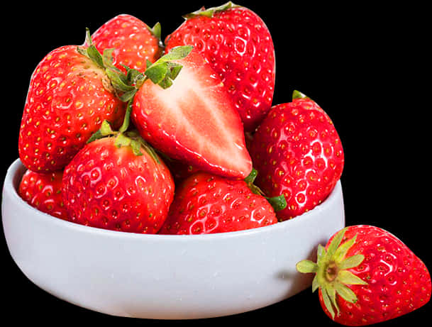 Fresh Strawberriesin Bowl PNG Image