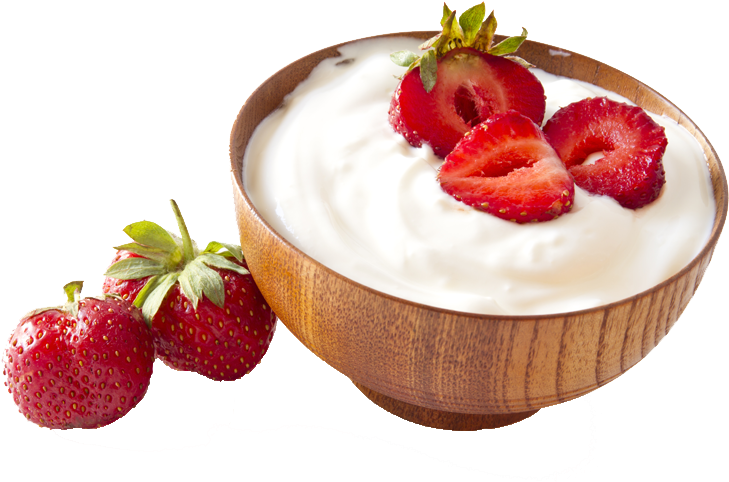 Fresh Strawberry Yogurt Bowl PNG Image