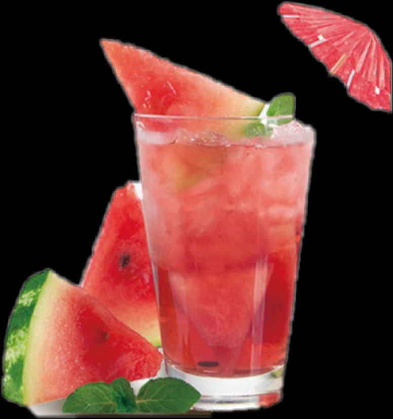 Fresh Watermelon Juice Glass PNG Image