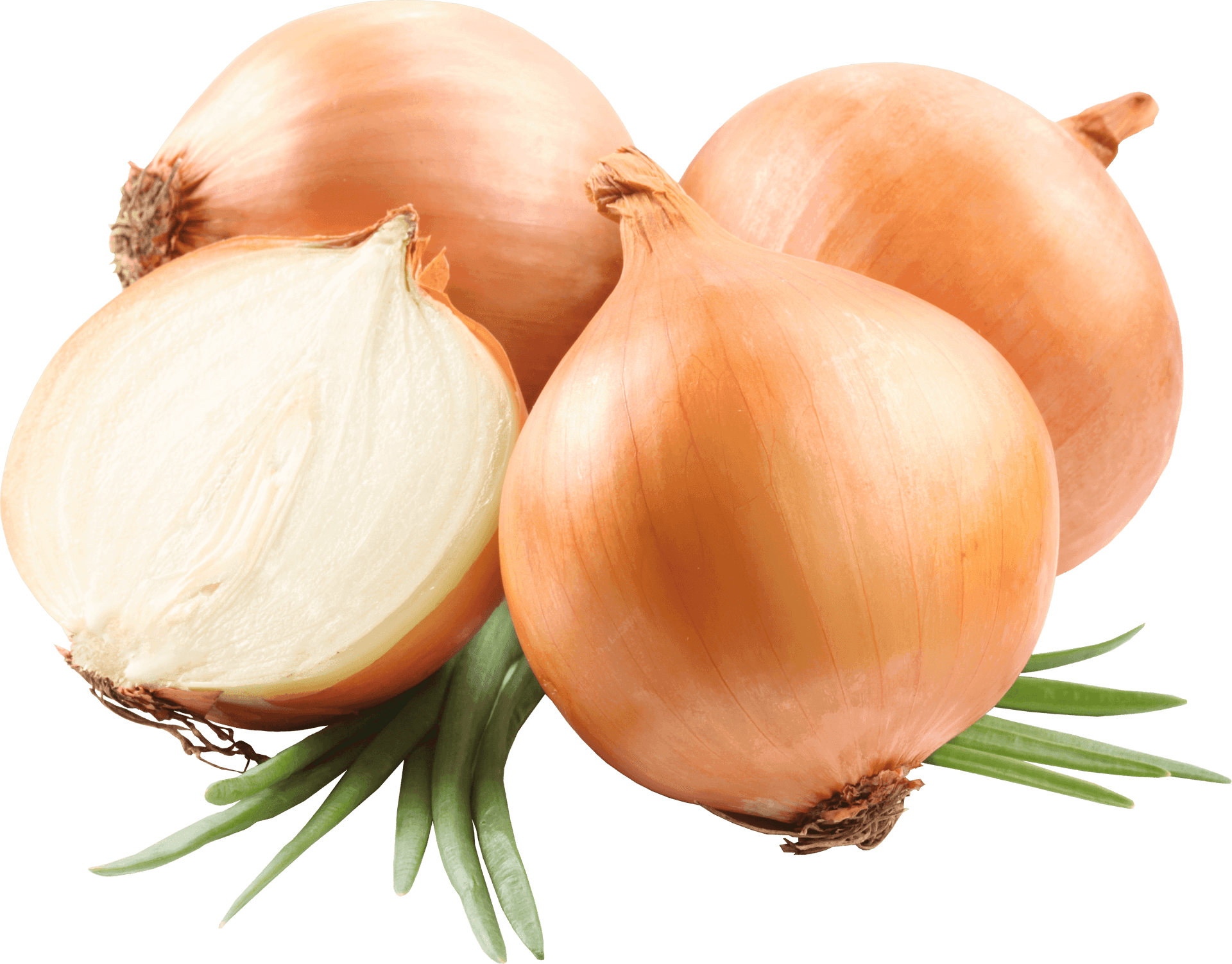 Fresh Wholeand Halved Onions PNG Image