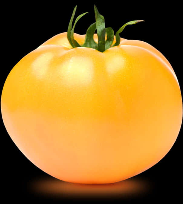 Fresh Yellow Tomato Black Background PNG Image