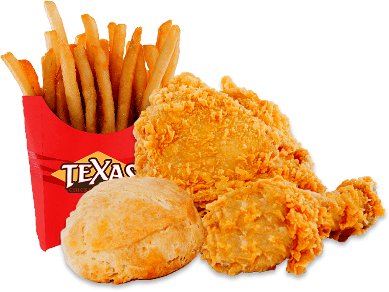 Fried Chicken Meal Combo Texas Brand PNG Image