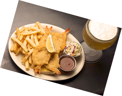 Fried Fish Platterwith Beer PNG Image