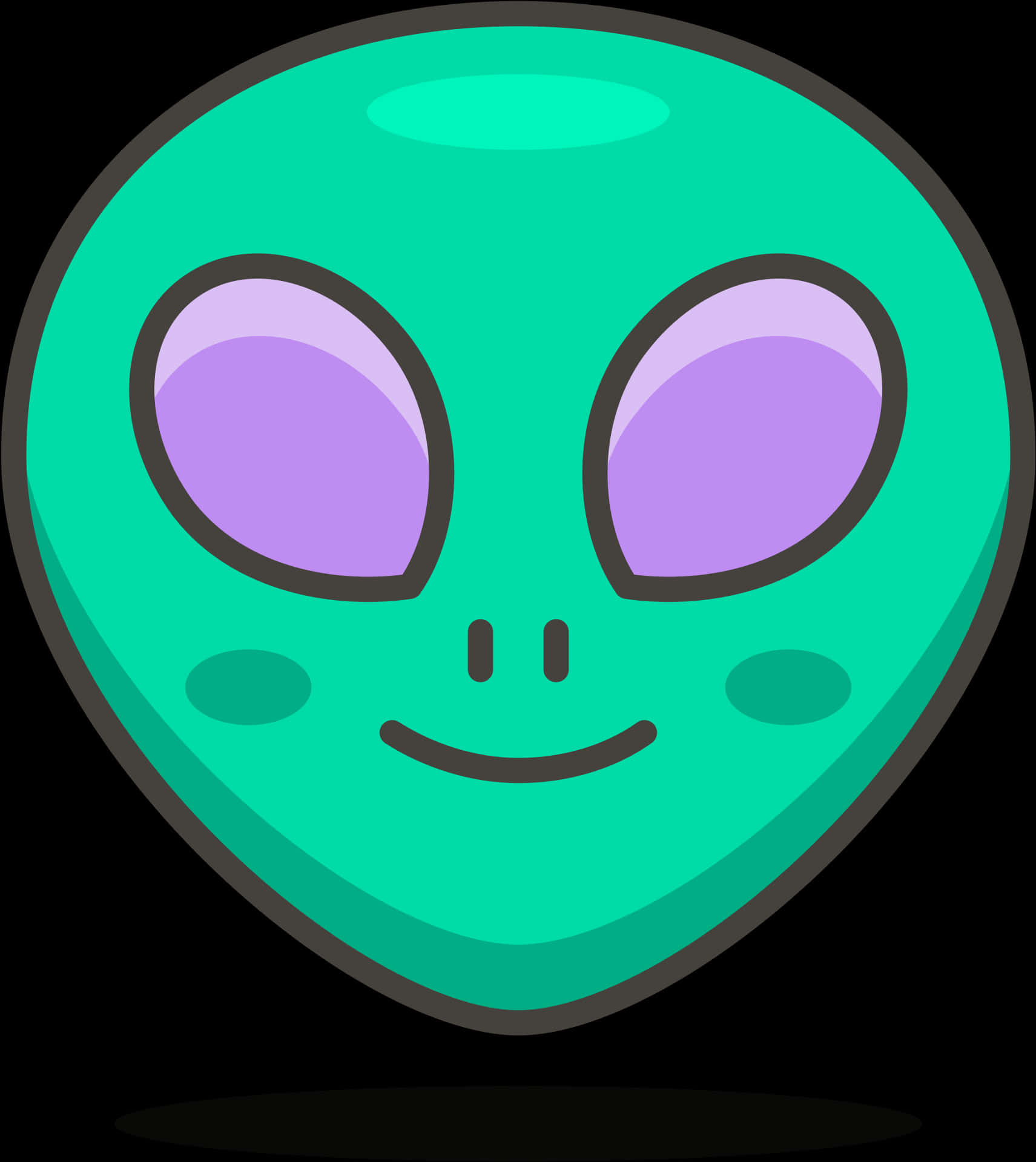 Friendly Cartoon Alien Head PNG Image