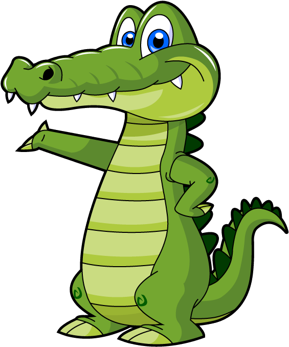 Friendly Cartoon Alligator PNG Image