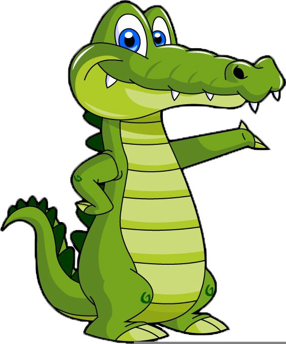 Friendly Cartoon Alligator Standing PNG Image