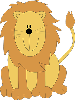 Friendly Cartoon Lion PNG Image