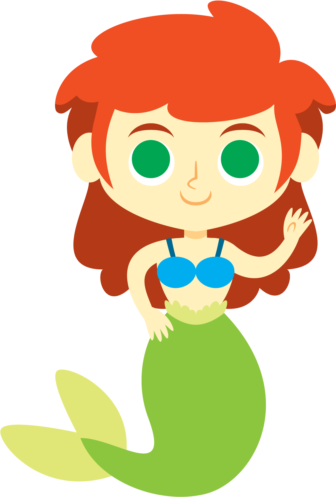 Friendly Cartoon Mermaid Clipart PNG Image