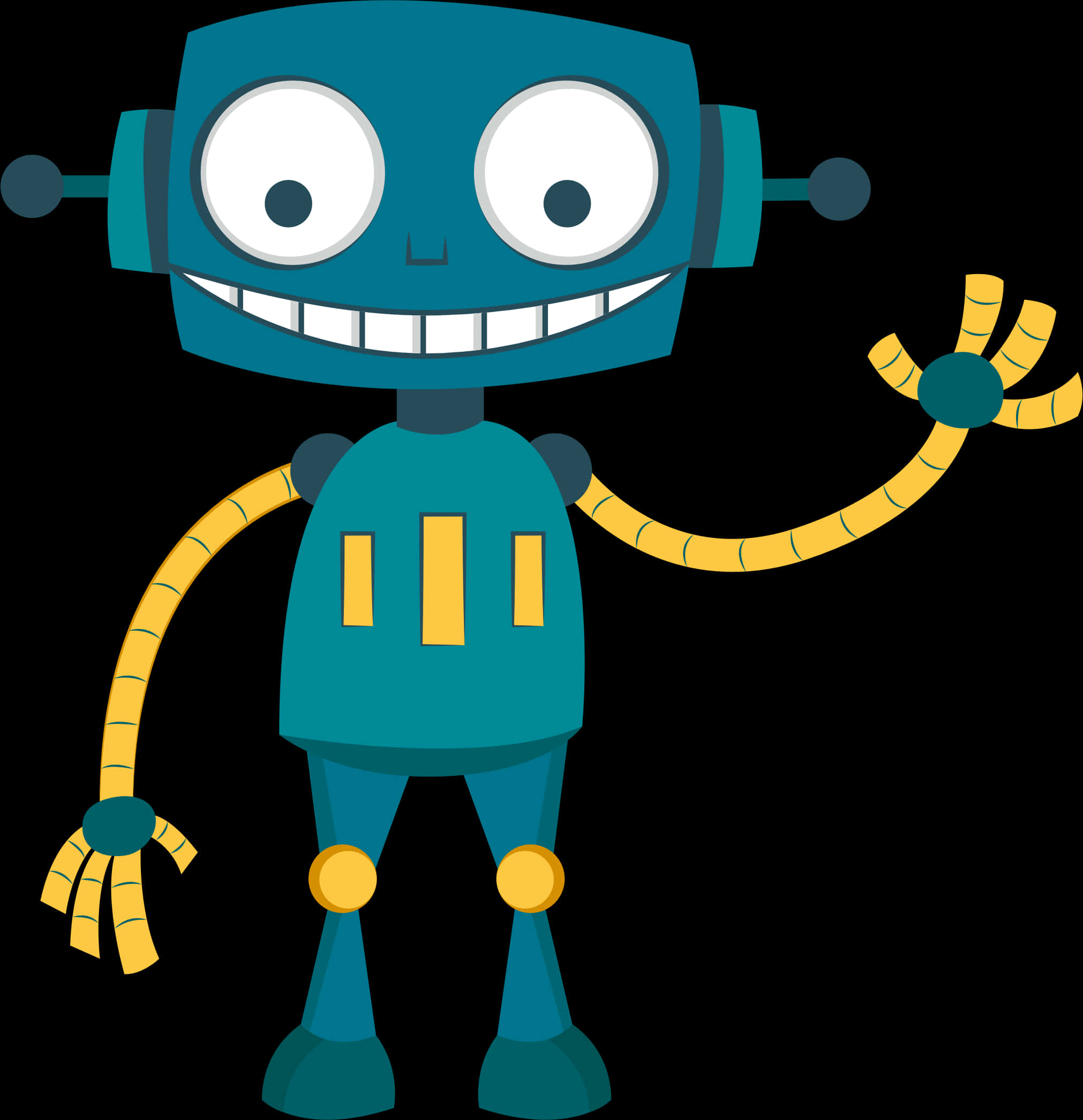 Friendly Cartoon Robot PNG Image