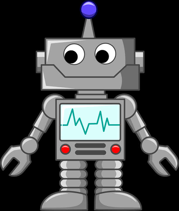 Friendly Cartoon Robot PNG Image