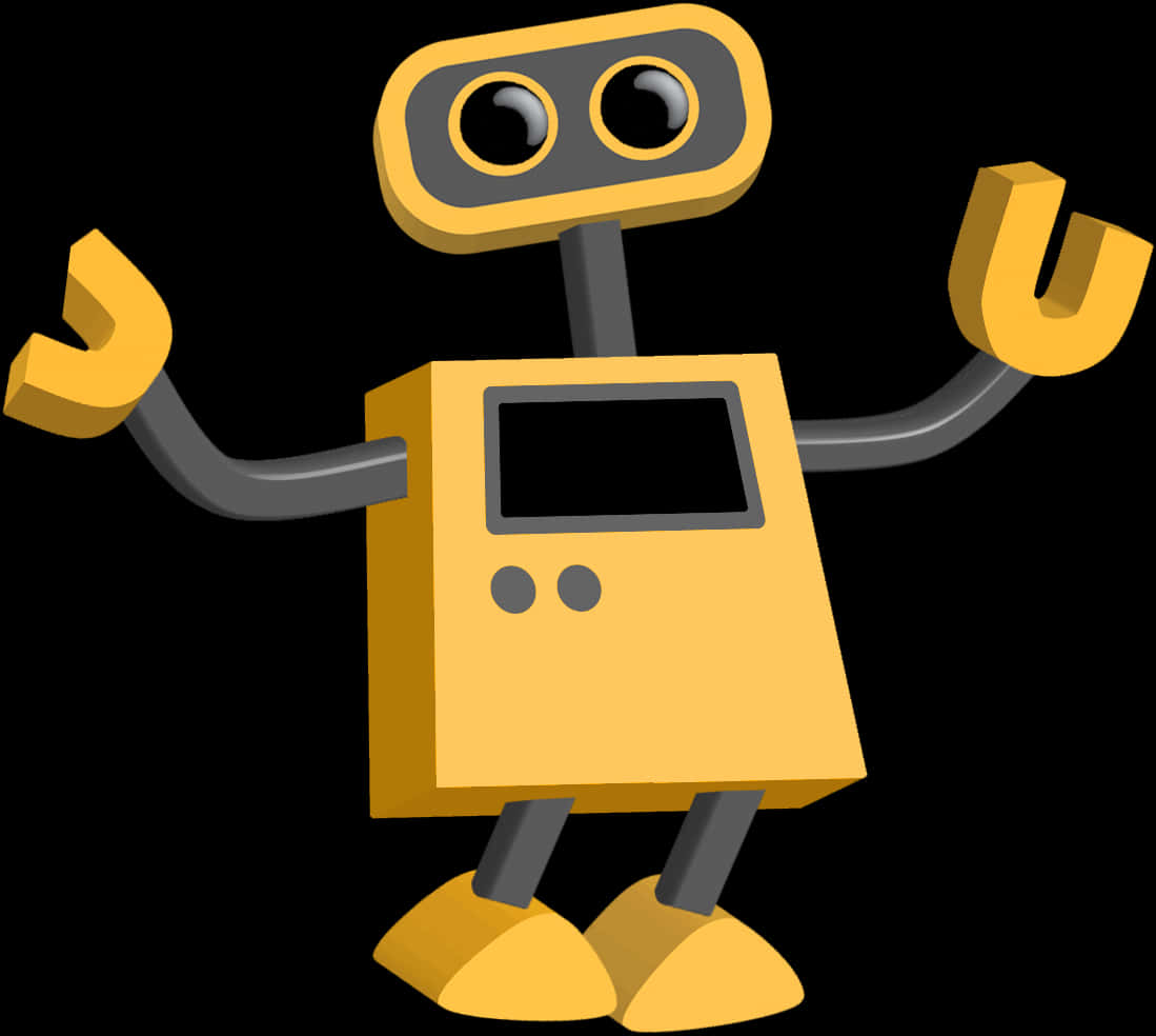 Friendly Cartoon Robot PNG Image