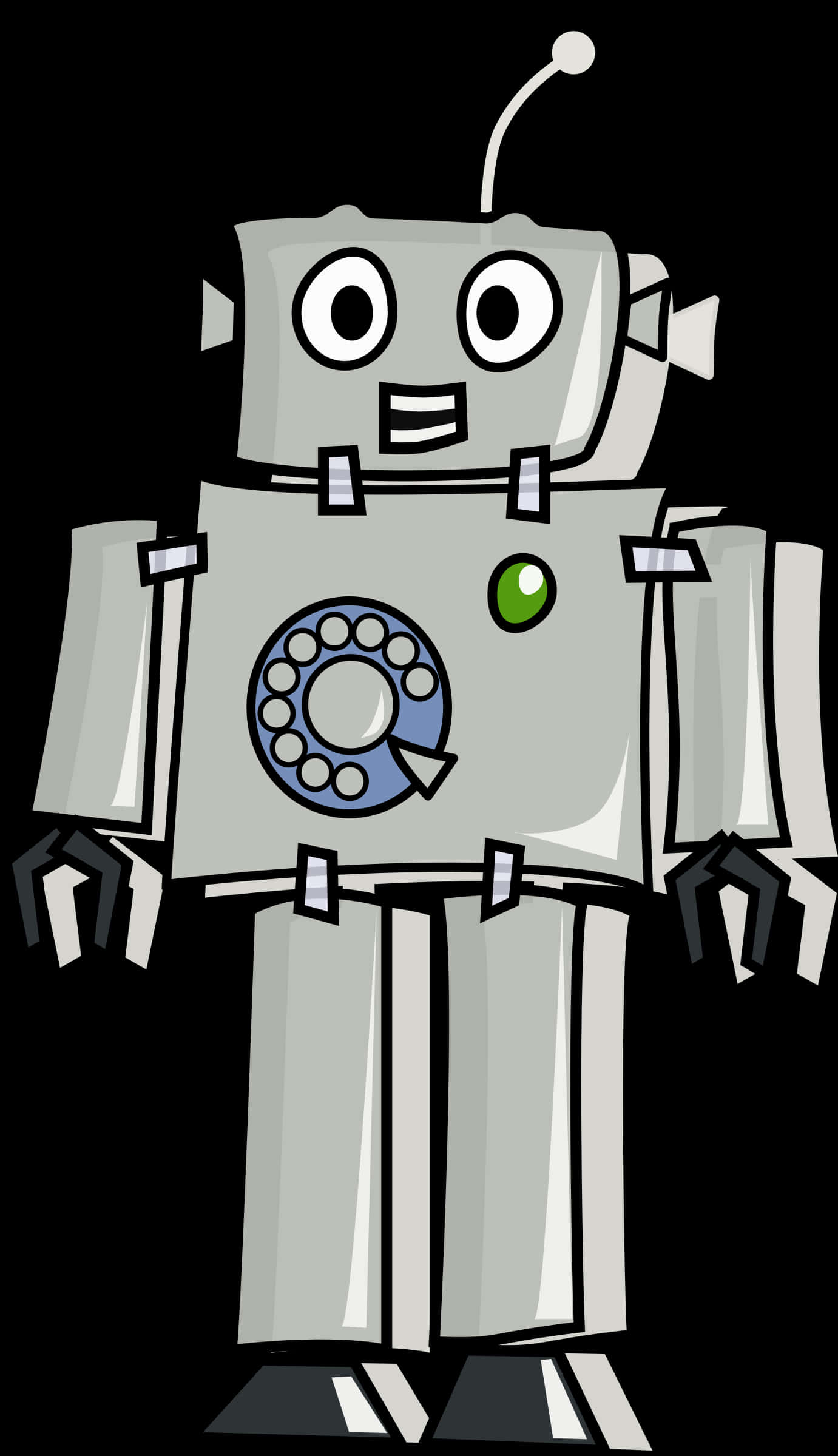 Friendly Cartoon Robot PNG Image