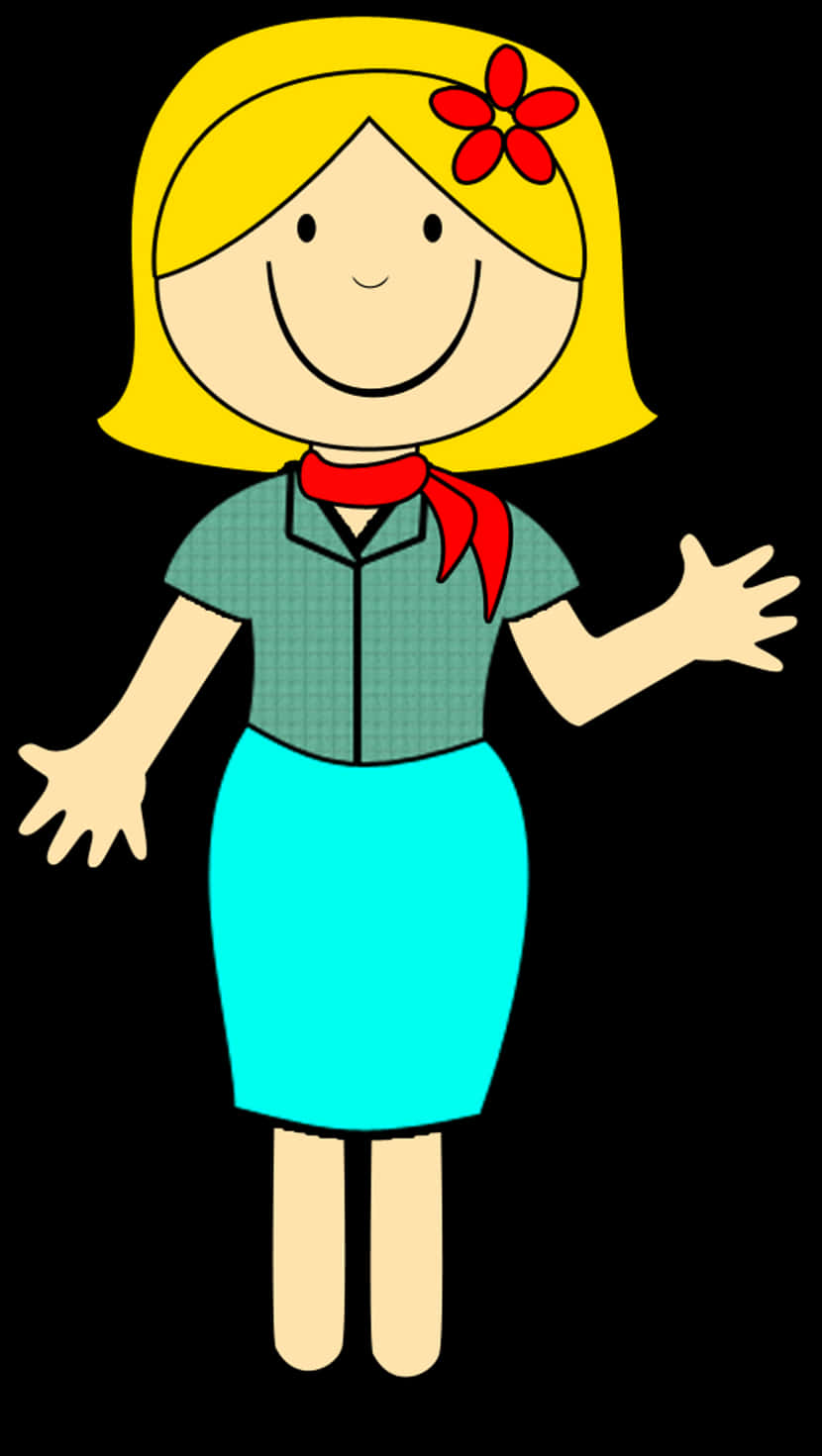 Friendly Cartoon Teacher Clipart PNG Image